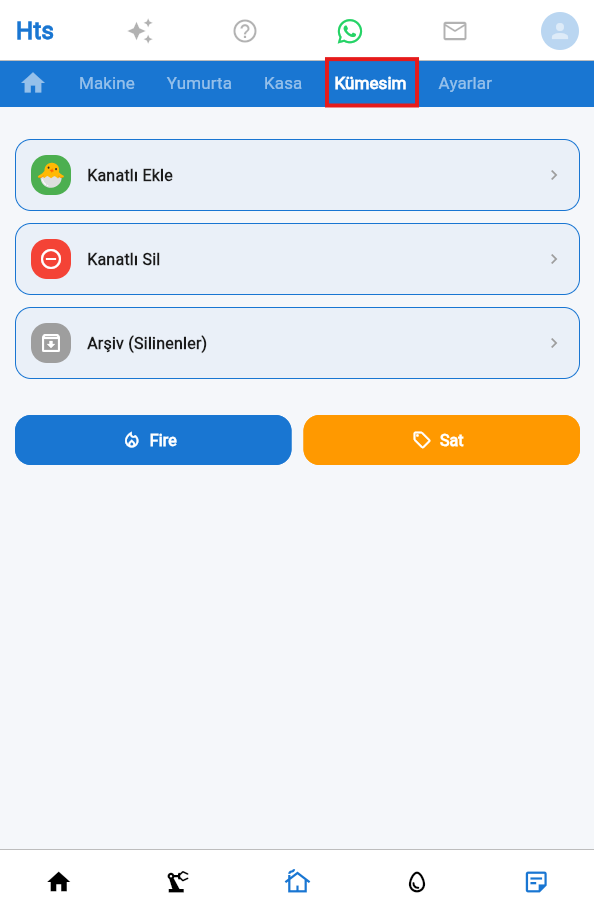 Kümesim Modül Ekranı
